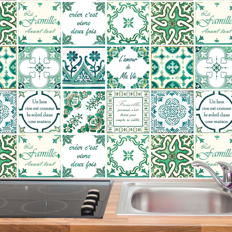 25.4cm W x 25.4cm L PVC Peel and Stick Field Tile