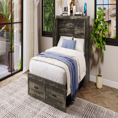Rovik Elegant Murphy Bed With Charging Station And Large Storage Drawer