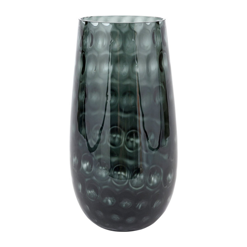 Bolla Glass Table Vase, 15" H x 7.25" W x 7.25" D, Gray