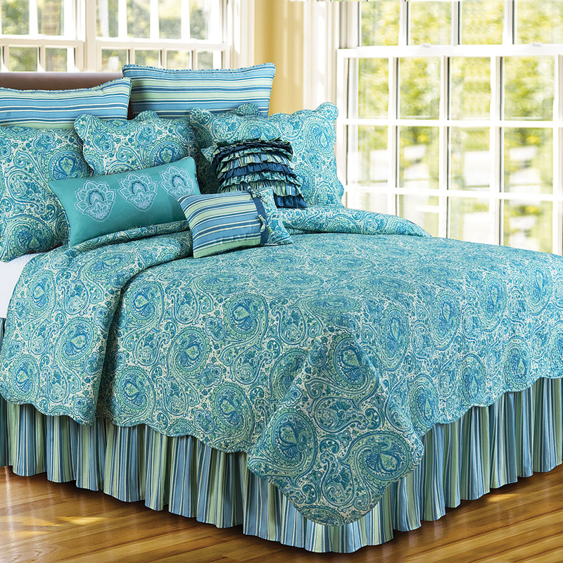 Oceana Paisley Cotton Striped Euro Sham, Euro Sham
