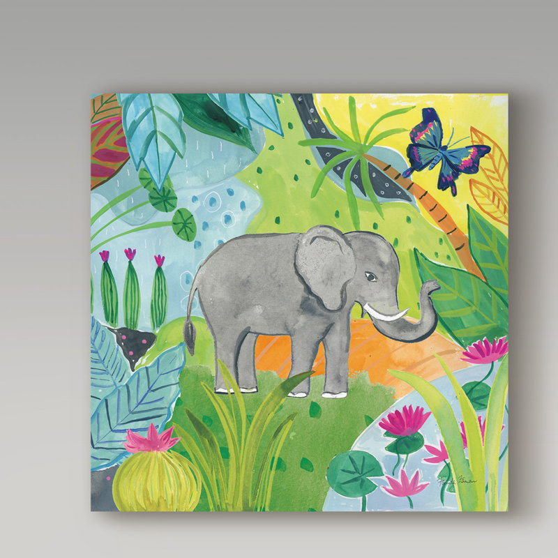 « the big jungle i », art sur toile, H 14 po x l 14 po x P 2 po