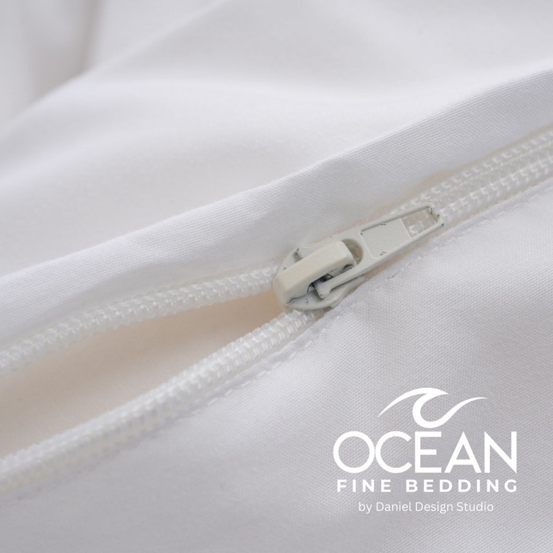 OCEAN FINE BEDDING Duvet Cover, Full Duvet Cover + 2 Queen Shams, White