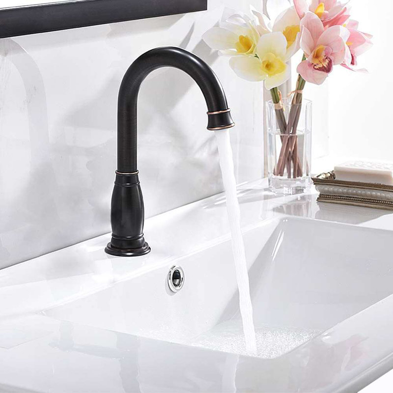 Robinet à capteur pour toilettes commerciales Contrôle de l'eau mains libres élégant et efficace, Bronze huilé, bronze