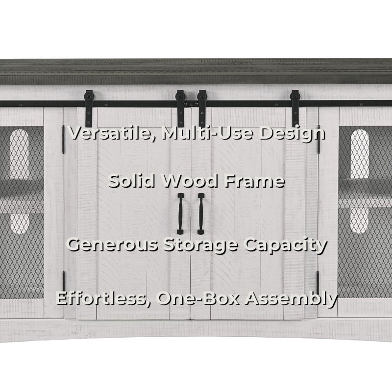 Kinsella Solid Wood TV Stand, White Stain/Gray Stain