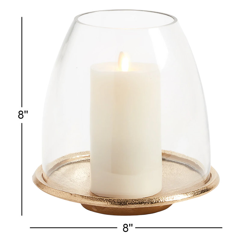 Florence 12" Tabletop Hurricane, 8" H x 8" W x 8" D