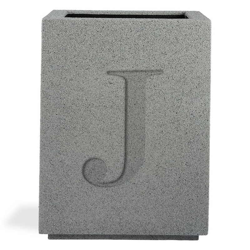 Monogram Composite Planter Box, Gray, J