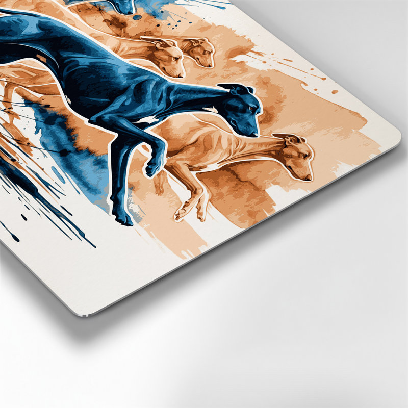 «Dogs Whippet», art mural en métal beige, H 20 po x l 30 po