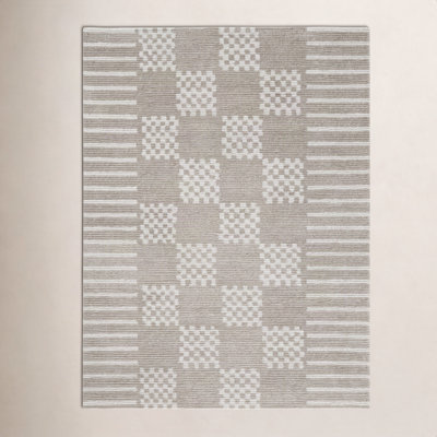 Ivory Gray Hand-Tufted Wool Rug