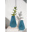 Lalar Matte Teal Contemporary 3-D Geometric Ceramic Vase-2038332353