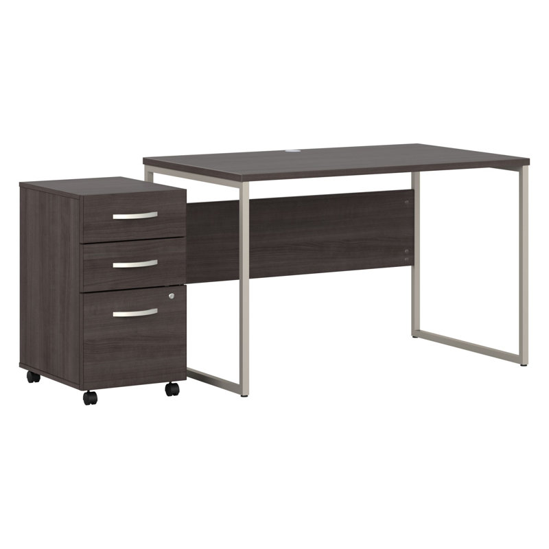 Hybrid Desk, 29.91" H x 47.6" W x 29.37" D, Light Brown