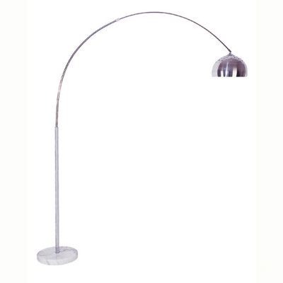 Stylish 85 Inch Tall Metal Floor Lamp With White Marble Base, Arch Design For Elegant Home Lighting