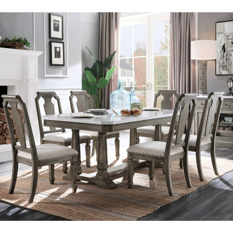 2 chaises d'appoint rustiques - lin beige, style chêne patiné