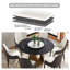 Table de salle à manger ronde 53 po en pierre frittée avec base en métal bronze-602026573