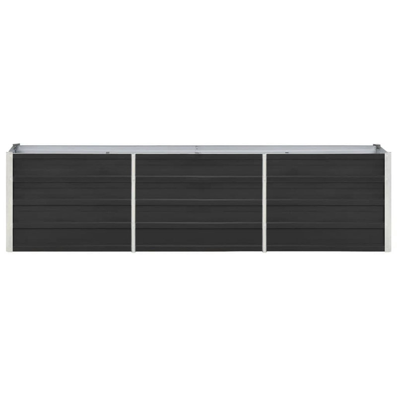Raised Garden Bed Raised Flower Bed Galvanized Steel Planter , Anthracite, 17.7" H x 94.5" W x 15.7" D