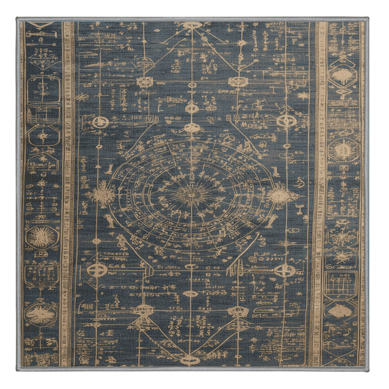 Tapis gris lavable à la machine, Carré 5 pi