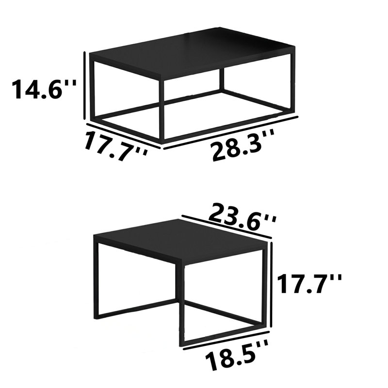 Ensemble de 2 tables gigognes 2 pièces