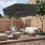 Parasol rond en porte-à-faux avec mât central, gris (base non incluse)-313110847