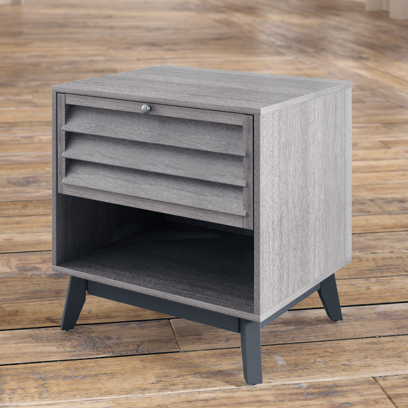 Merced Solid Wood End Table, Grey Oak