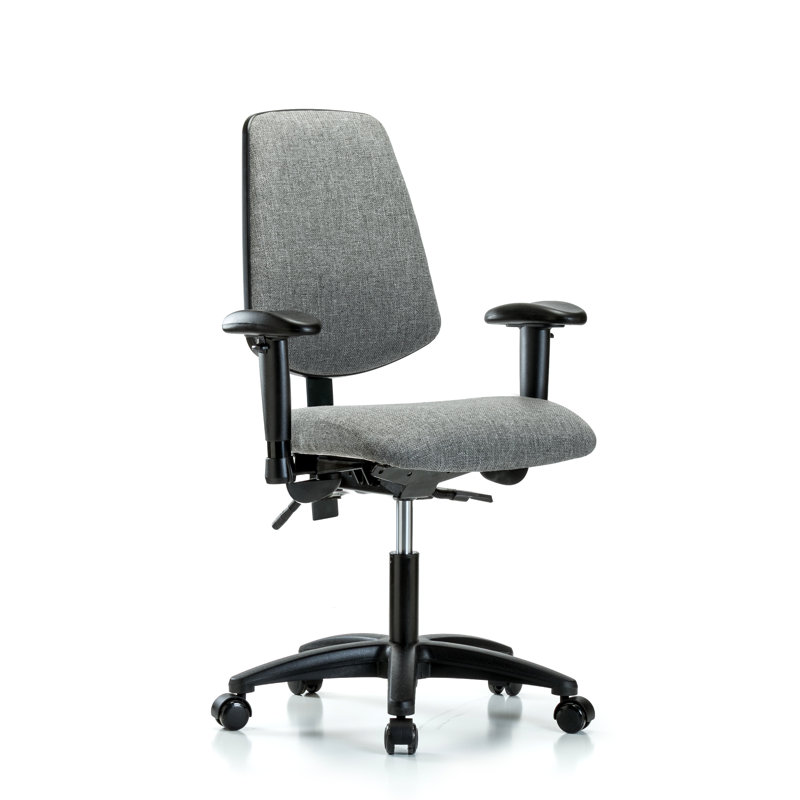 Chaise de tâches ergonomique Desirae, Roulettes, Gris, Fonction d'inclinaison