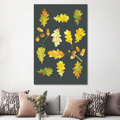 Oak Leaves And Acorns By Nic Squirrell - Wrapped Canvas Painting by Nic Squirrell - Wrapped Canvas Painting