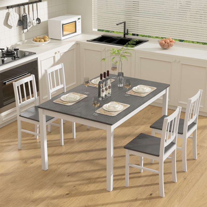 Ensemble de coin-repas 5 pièces pour la cuisine, Gris, Gris