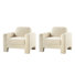 Gabriel Modern 91CM Wide Curved Chenille Armchair Set of 2