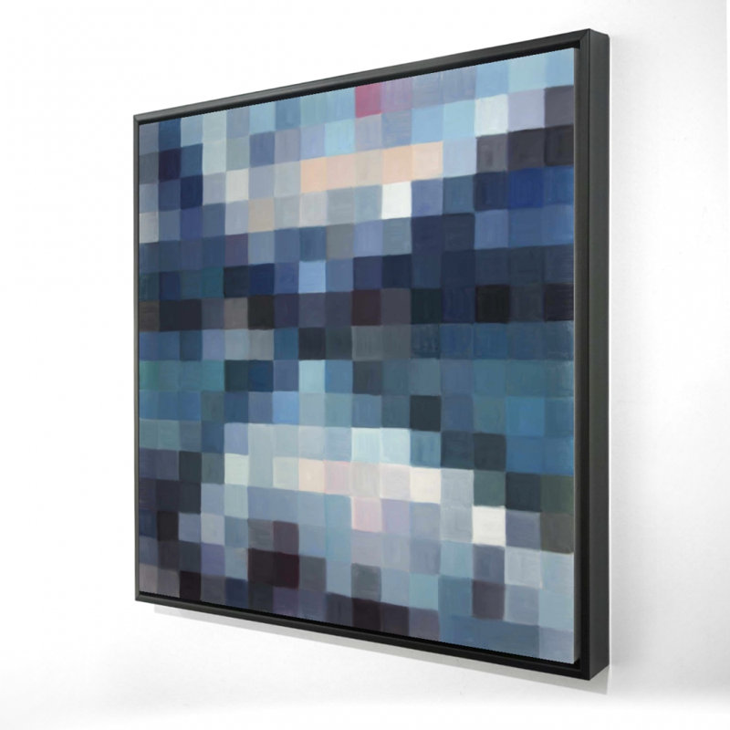 Pixelated mountainous landscape - 24"x24" Framed canvas