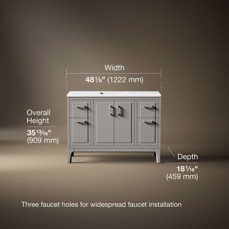 Seer 48.13" Single Bathroom Vanity Set, Mohair Gray