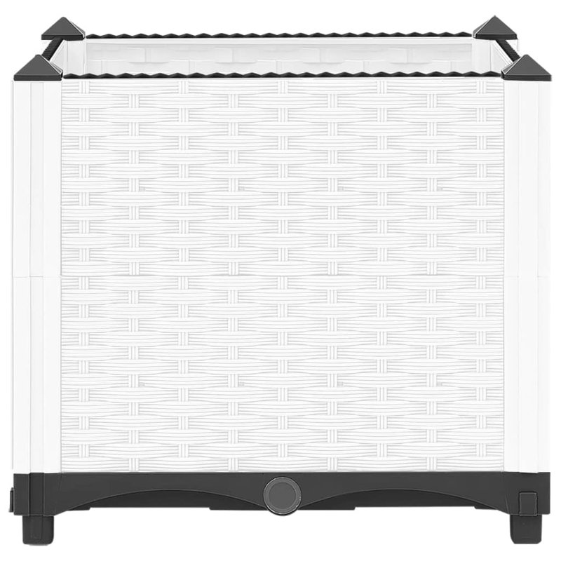 Raised Bed Polypropylene Garden Planter Pot Planting Box Flower Pot, 40 x 40 x 38 cm, White