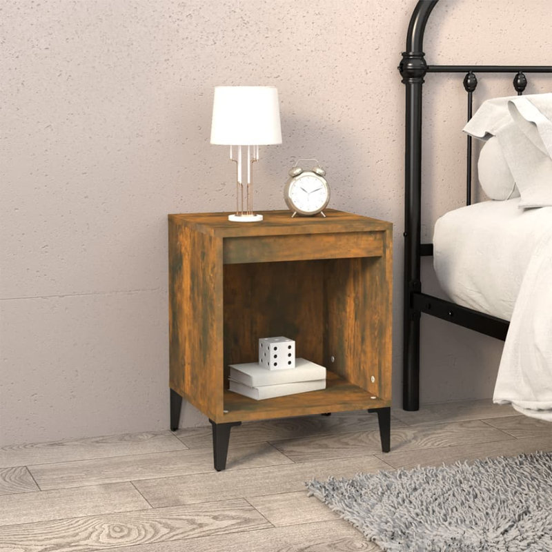 Jarik 40cm W Solid Wood Bedside Table, Brown, Individual