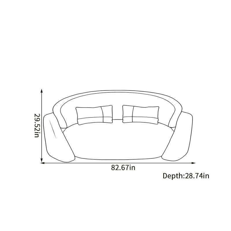 Tena, H 29,52 po x l 82,67 po x P 28,74 po, Blanc