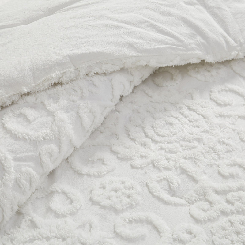 Ensembles de literie élégants en coton ivoire avec motif capitonné pour la maison