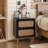 Okkra Modern Farmhouse 2-Drawer Woven Nightstand-1683503808