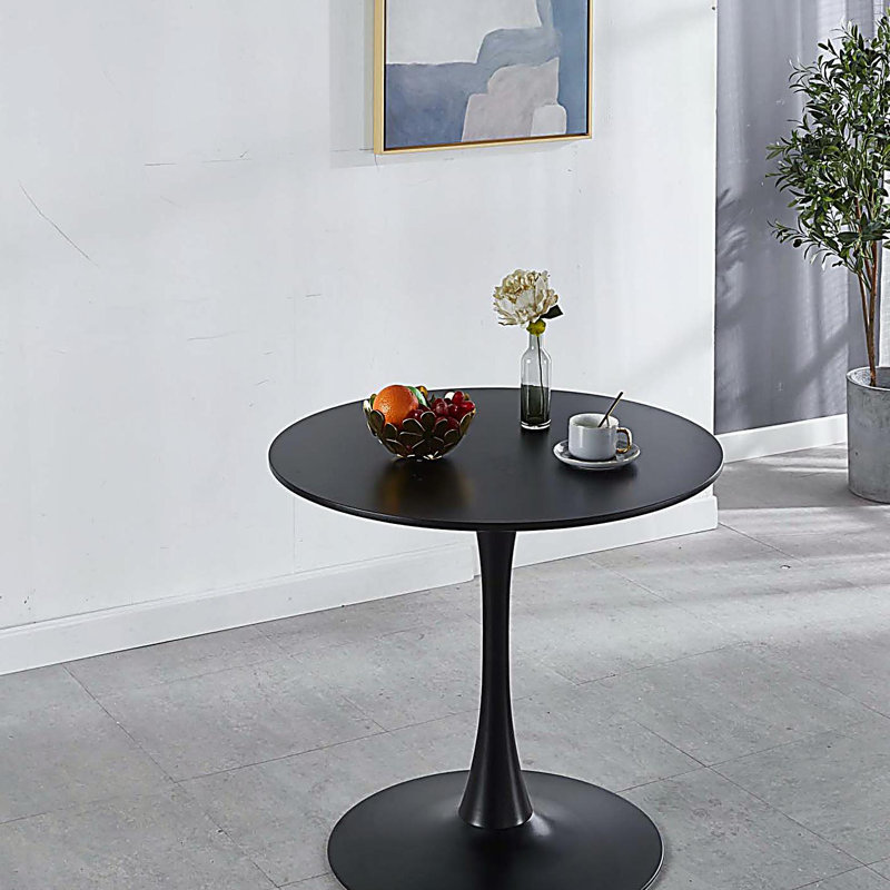 Table de salle à manger Bjarnheiur, H 28,74 po x l 31,5 po x P 31,5 po, Noyer, Noir