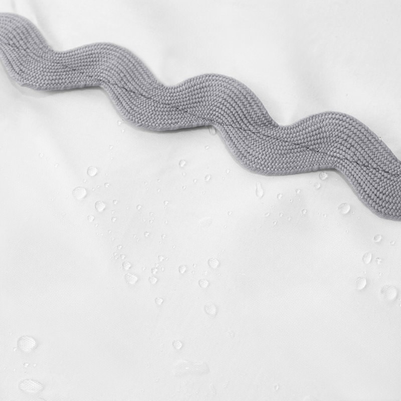 Rideau de douche en tissu tissé festonné, Gris