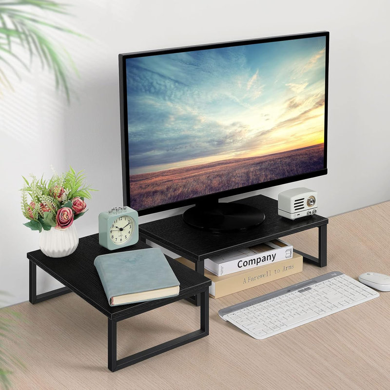 Ensemble de 2 supports pour écran noir
