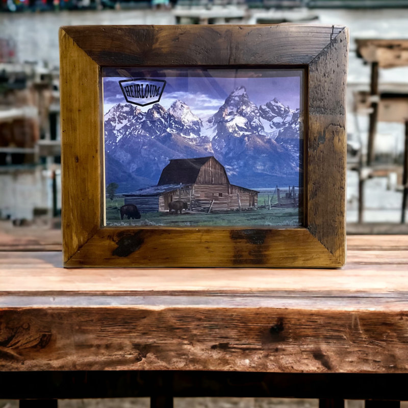 Cadre photo en bois récupéré, 7 po x 5 po, Blanc délavé