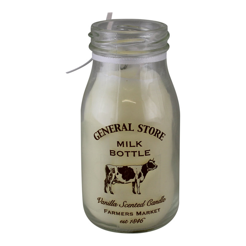 Vanilla Scented Jar Candle with Glass Holder