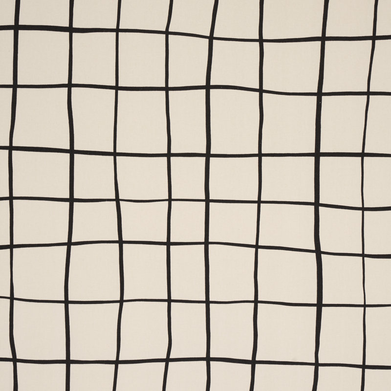 Schumacher x Miles Redd Painterly Windowpane Fabric, Black