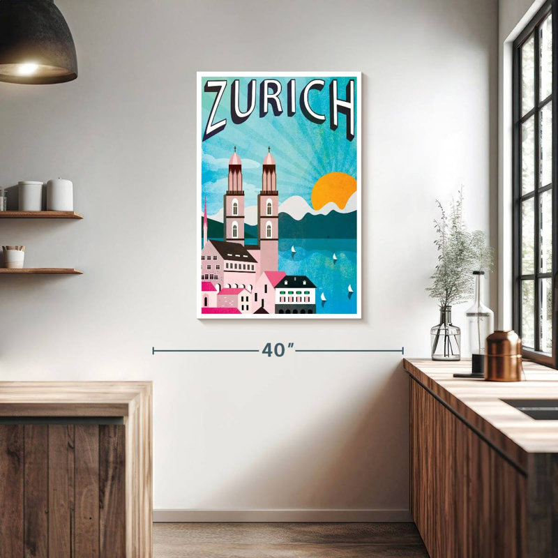 Affiche zurichoise de Zurich, H 39 po x l 26 po