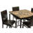 Marble Top Metal Base Dining Table