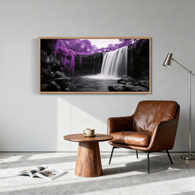 «Mauve cascade mauve», reproduction d'art sur toile encadrée de 1 48 po x 24 po