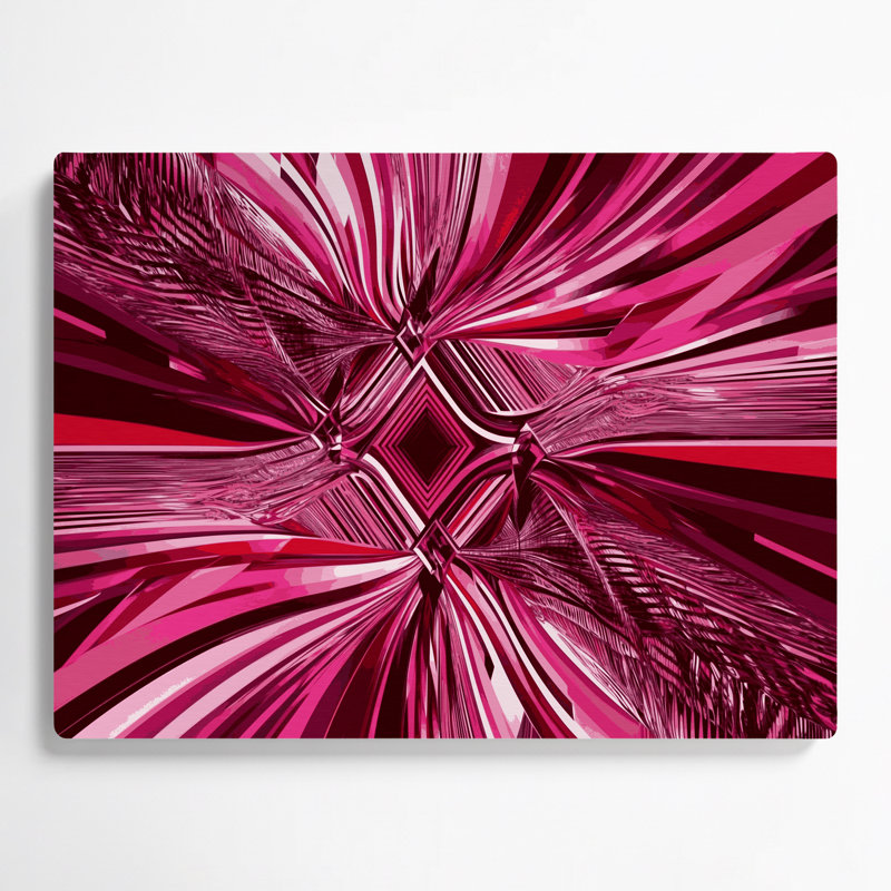 Art mural Op mauve en métal 52, H 20 po x l 30 po