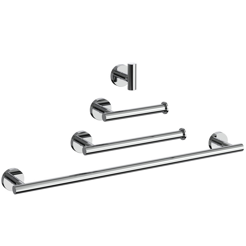 4 - Piece Bathroom Hardware Set, Chrome