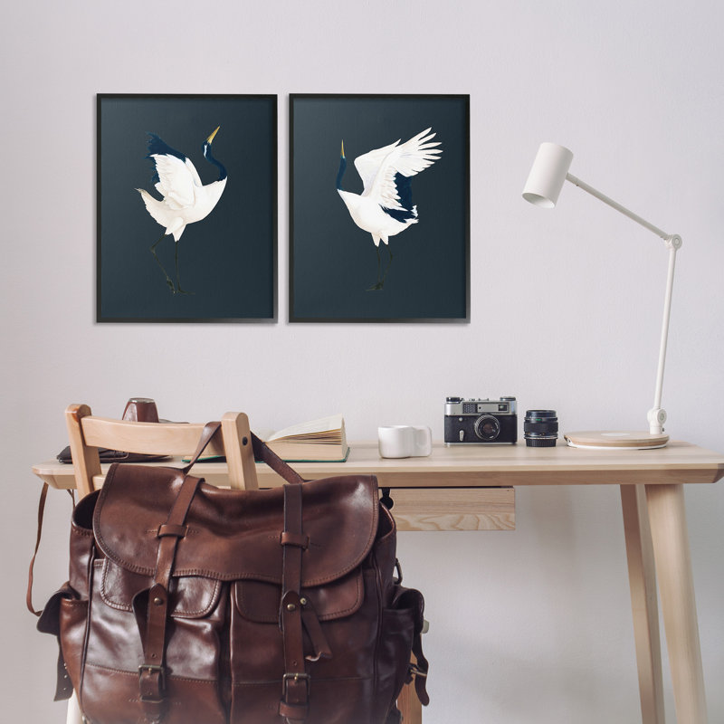 «Traditional Cranes Dance Single Photo Frame» par Grace Popp, 2 pièces sur toile, H 20 po x l 16 po