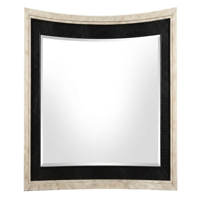 Katz Smooth Silver 50 In. W X 41.5 In. H Glam Rectangle Wood Framed Mirror