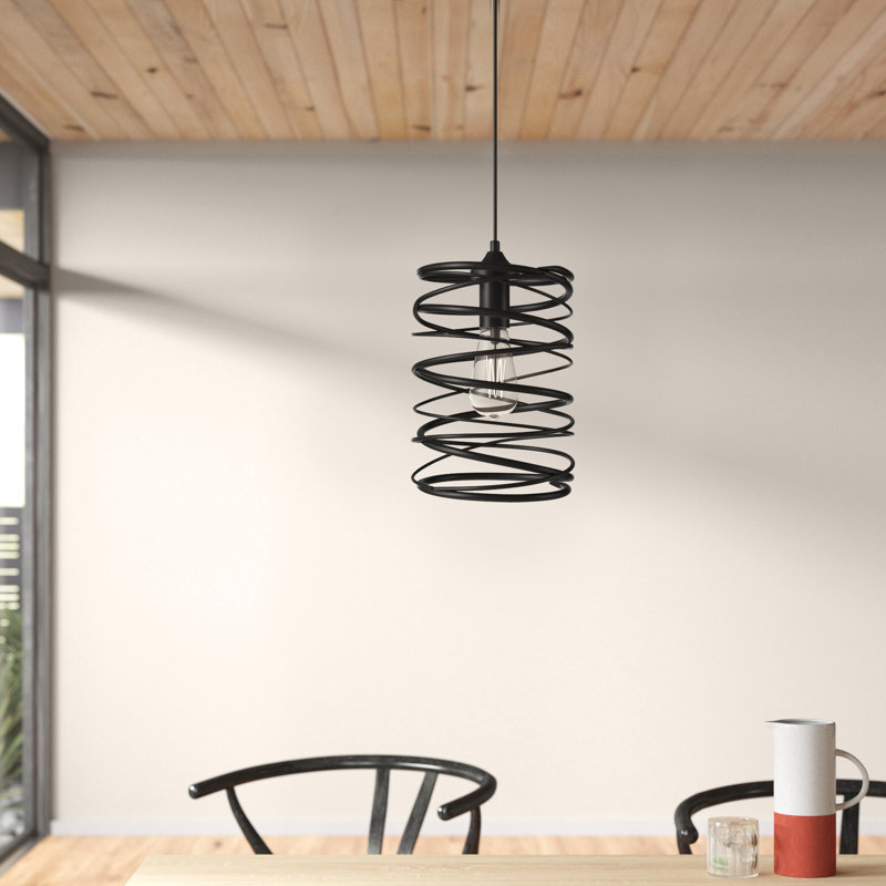 Axten 1 - Light Matte Black Geometric Pendant