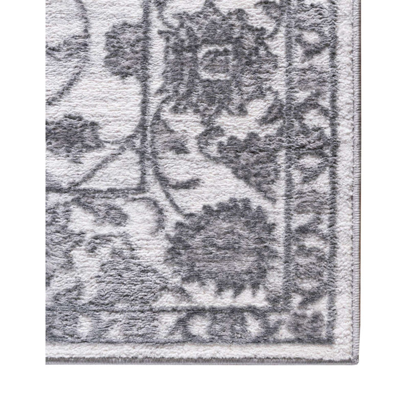 Musselman Rug, Rectangle 3'3" x 5'3", White Gray