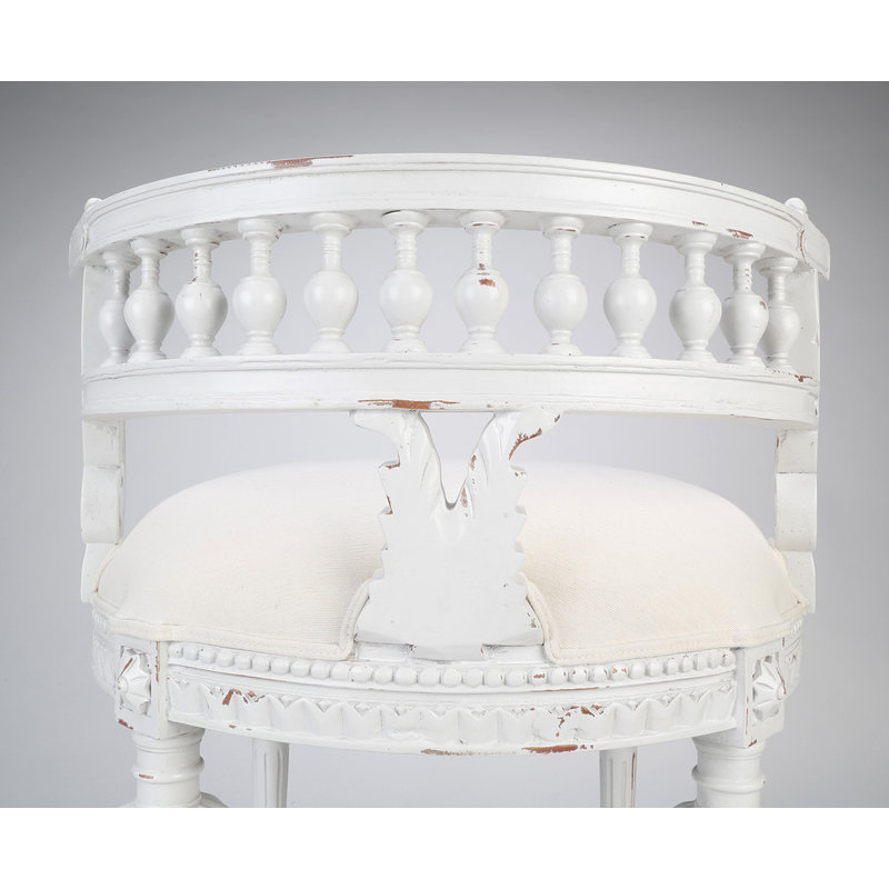 Hurst Linen Barrel Chair, White