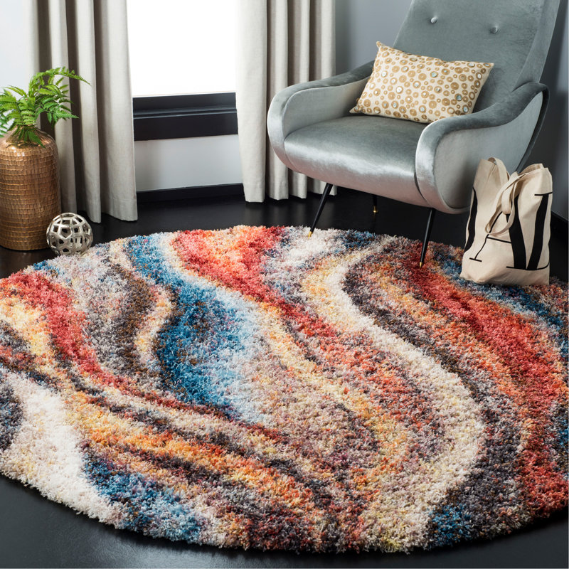 Tapis abstrait Delma Performance, Rond 6 pi 7 po